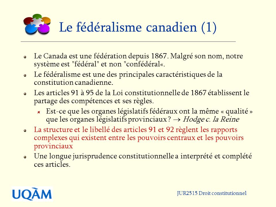 Article 91 et 92 discount de la constitution canadienne